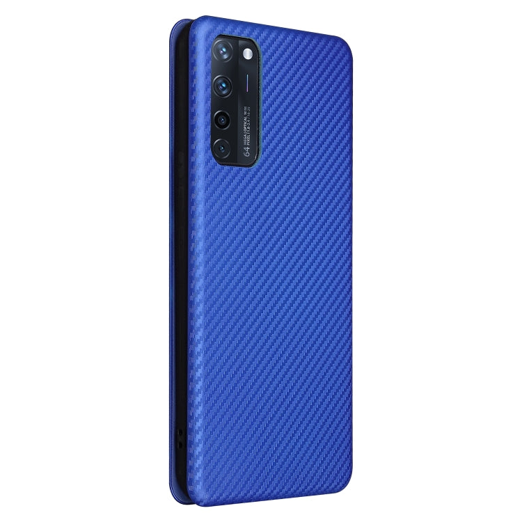 For ZTE Axon 20 5G / 4G Carbon Fiber Texture Horizontal Flip TPU + PC + PU Leather Case with Card Slot