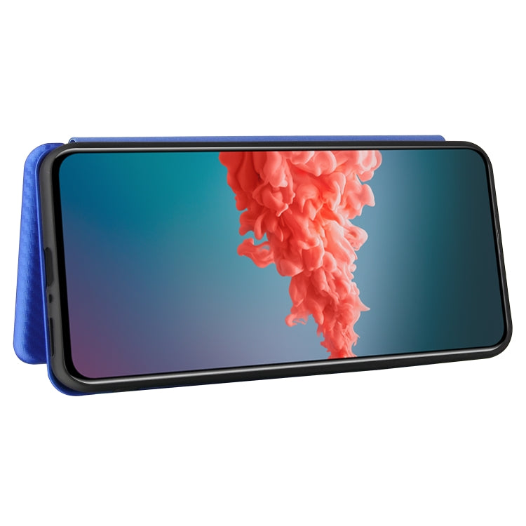 For ZTE Axon 20 5G / 4G Carbon Fiber Texture Horizontal Flip TPU + PC + PU Leather Case with Card Slot
