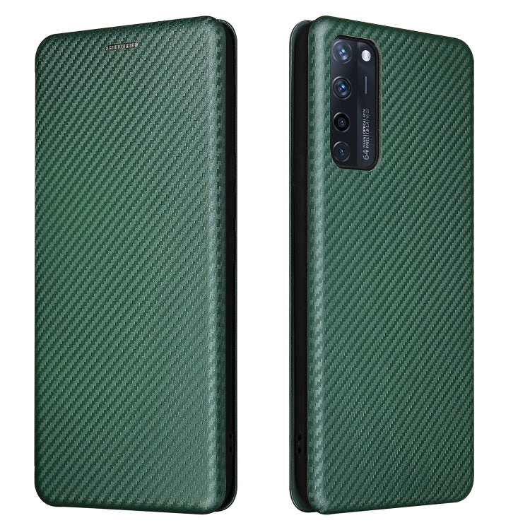 For ZTE Axon 20 5G / 4G Carbon Fiber Texture Horizontal Flip TPU + PC + PU Leather Case with Card Slot