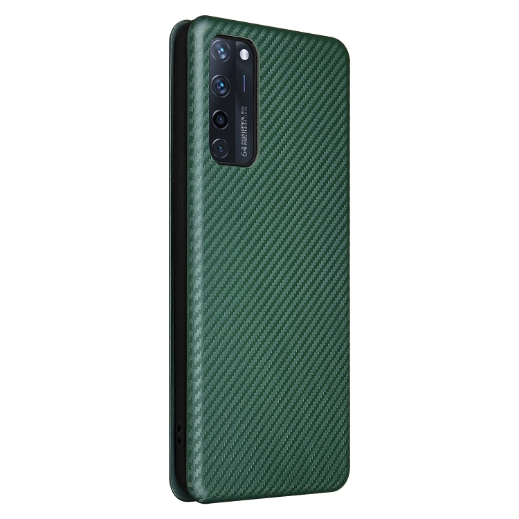 For ZTE Axon 20 5G / 4G Carbon Fiber Texture Horizontal Flip TPU + PC + PU Leather Case with Card Slot