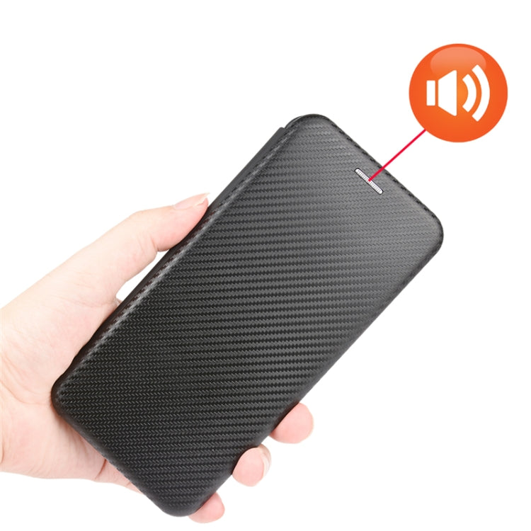 For ZTE Axon 20 5G / 4G Carbon Fiber Texture Horizontal Flip TPU + PC + PU Leather Case with Card Slot