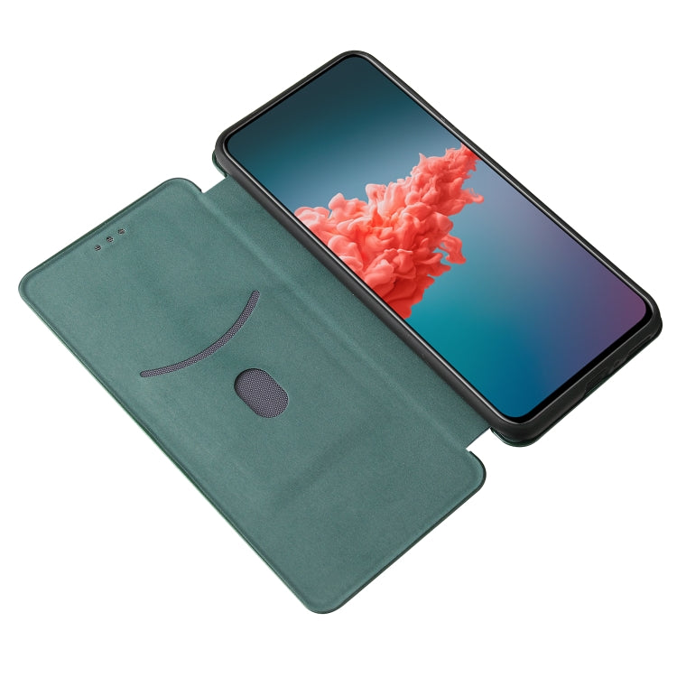 For ZTE Axon 20 5G / 4G Carbon Fiber Texture Horizontal Flip TPU + PC + PU Leather Case with Card Slot