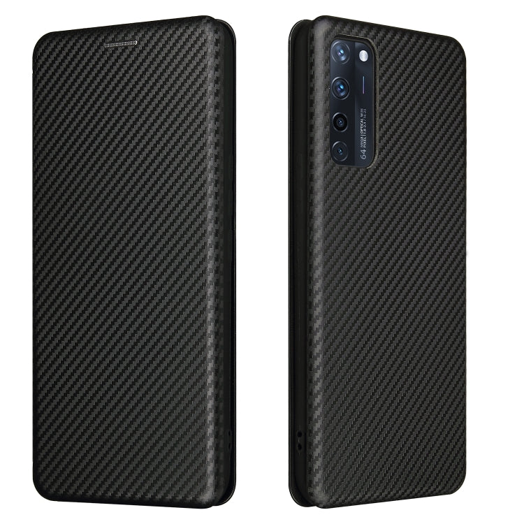 For ZTE Axon 20 5G / 4G Carbon Fiber Texture Horizontal Flip TPU + PC + PU Leather Case with Card Slot