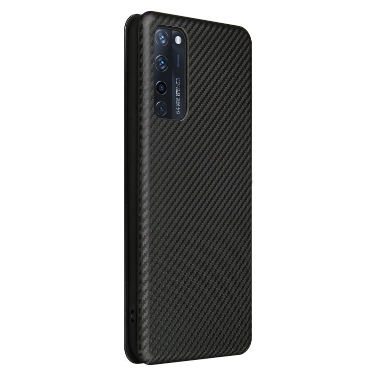 For ZTE Axon 20 5G / 4G Carbon Fiber Texture Horizontal Flip TPU + PC + PU Leather Case with Card Slot