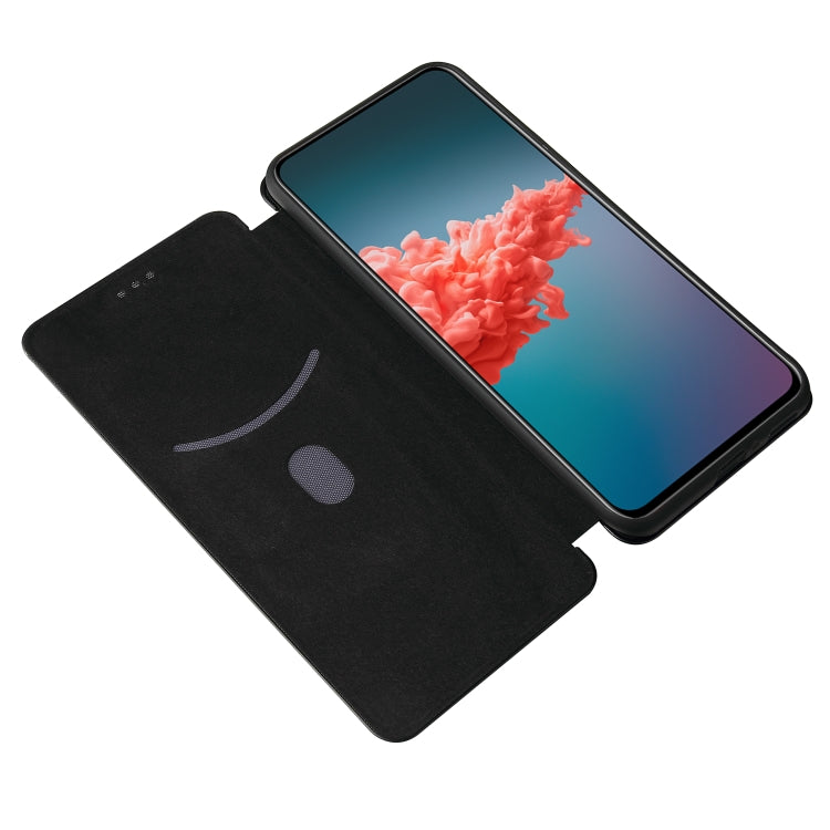 For ZTE Axon 20 5G / 4G Carbon Fiber Texture Horizontal Flip TPU + PC + PU Leather Case with Card Slot