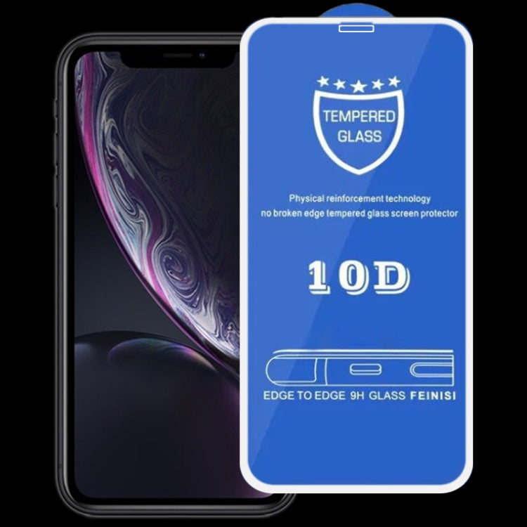 For iPhone XR / 11 9H 10D Full Screen Tempered Glass Screen Protector(White)