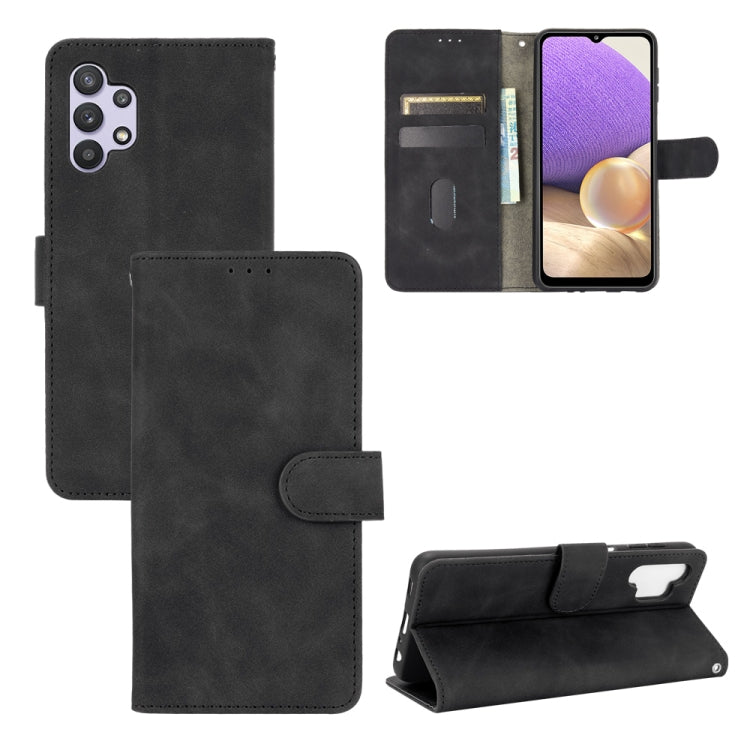 For Samsung Galaxy A32 5G Solid Color Skin Feel Magnetic Buckle Horizontal Flip Calf Texture PU Leather Case with Holder & Card Slots & Wallet
