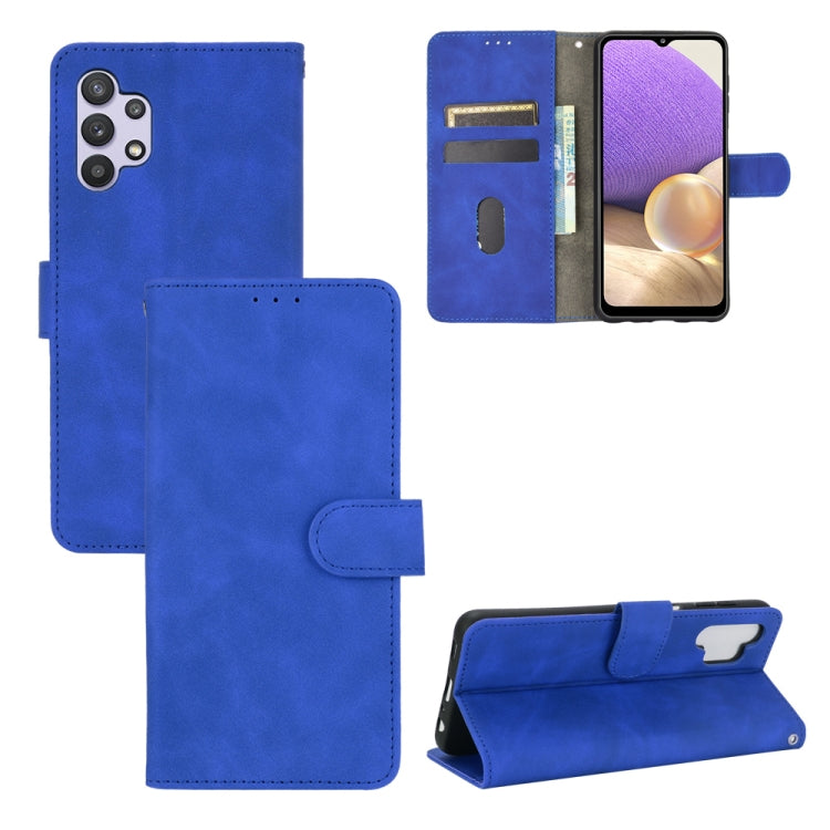 For Samsung Galaxy A32 5G Solid Color Skin Feel Magnetic Buckle Horizontal Flip Calf Texture PU Leather Case with Holder & Card Slots & Wallet