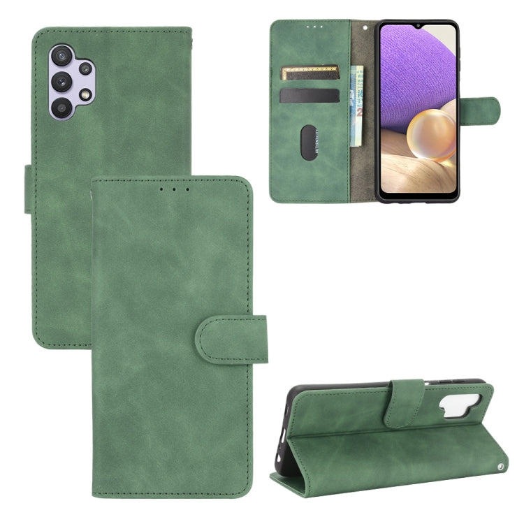 For Samsung Galaxy A32 5G Solid Color Skin Feel Magnetic Buckle Horizontal Flip Calf Texture PU Leather Case with Holder & Card Slots & Wallet