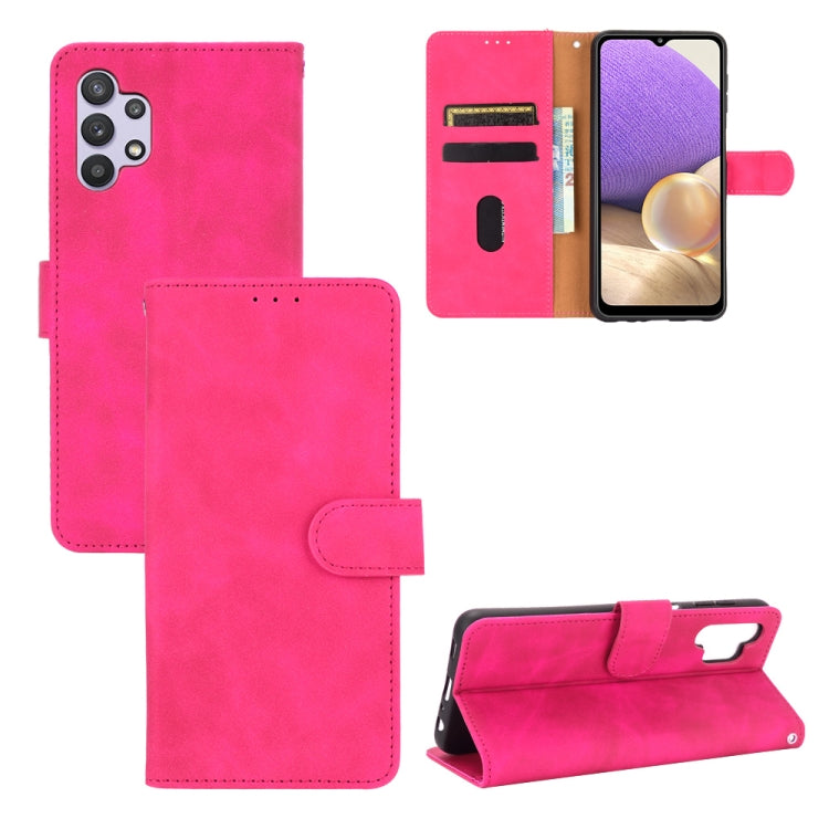 For Samsung Galaxy A32 5G Solid Color Skin Feel Magnetic Buckle Horizontal Flip Calf Texture PU Leather Case with Holder & Card Slots & Wallet