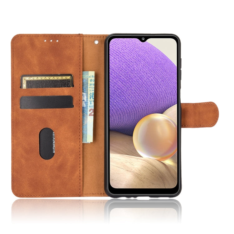 For Samsung Galaxy A32 5G Solid Color Skin Feel Magnetic Buckle Horizontal Flip Calf Texture PU Leather Case with Holder & Card Slots & Wallet