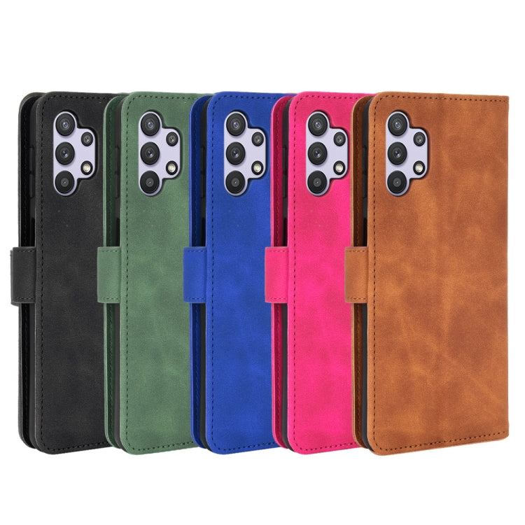 For Samsung Galaxy A32 5G Solid Color Skin Feel Magnetic Buckle Horizontal Flip Calf Texture PU Leather Case with Holder & Card Slots & Wallet