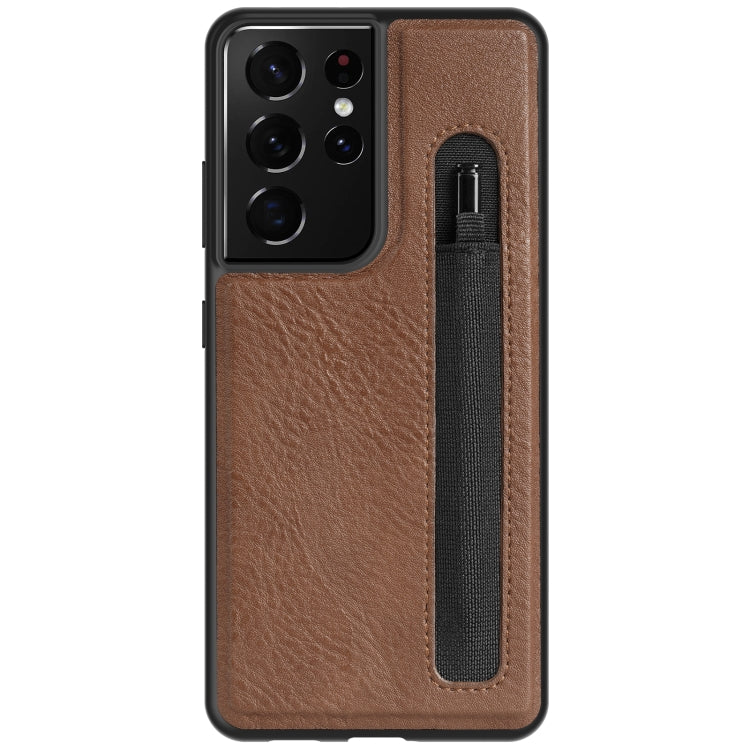For Samsung Galaxy S21 Ultra 5G NILLKIN Aoge Series Shockproof Leather Case with Card Slot