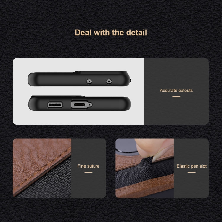 For Samsung Galaxy S21 Ultra 5G NILLKIN Aoge Series Shockproof Leather Case with Card Slot