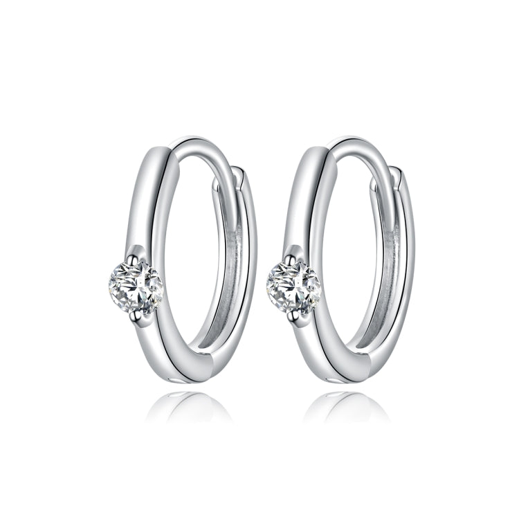 S925 Sterling Silver Silver Fashion Zircon Ear Buckle Women Earrings