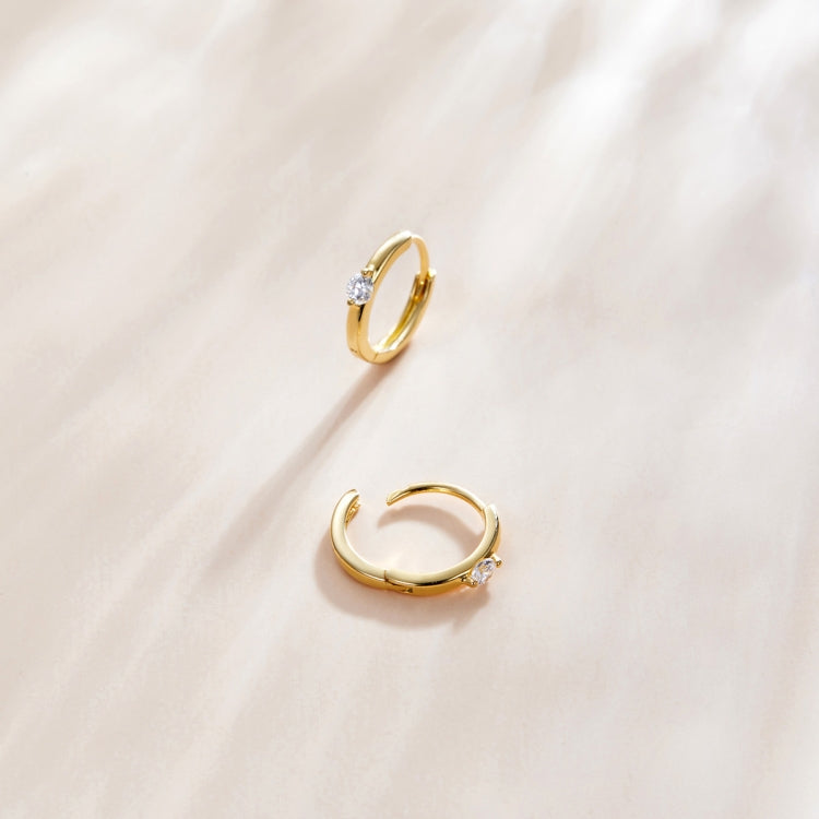 S925 Sterling Silver Silver Fashion Zircon Ear Buckle Women Earrings