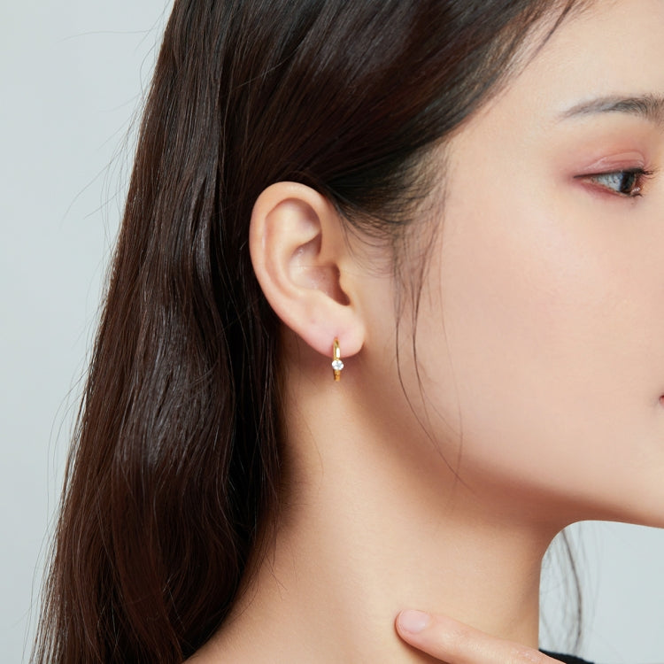 S925 Sterling Silver Silver Fashion Zircon Ear Buckle Women Earrings