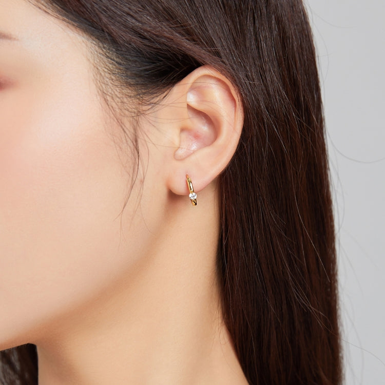 S925 Sterling Silver Silver Fashion Zircon Ear Buckle Women Earrings