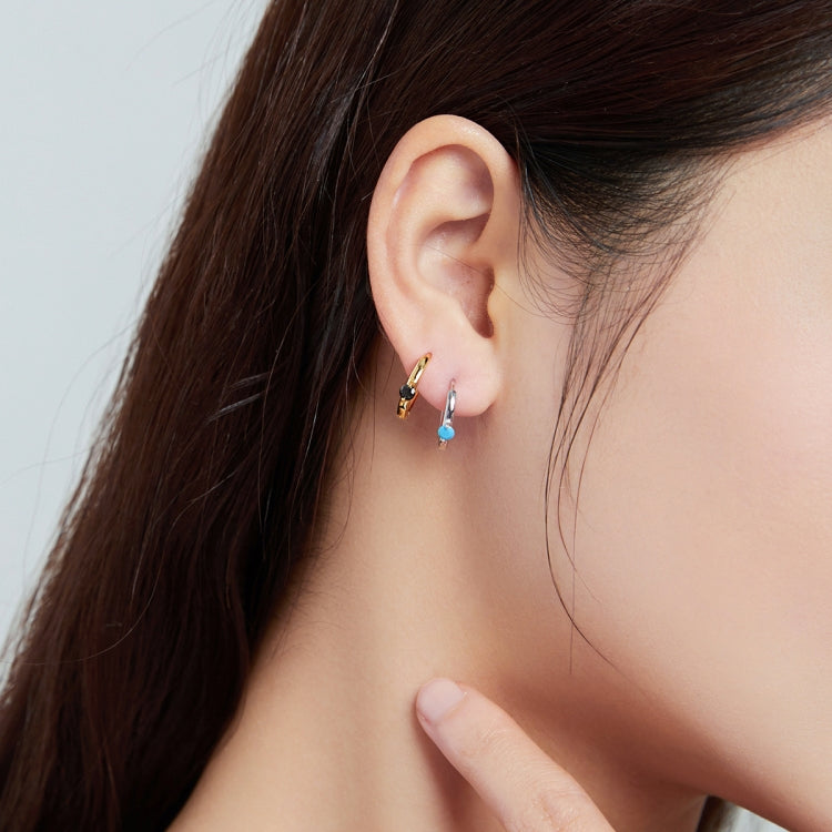S925 Sterling Silver Silver Fashion Zircon Ear Buckle Women Earrings