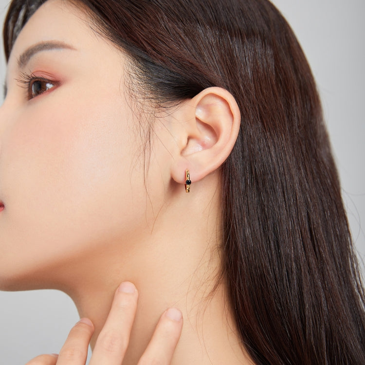S925 Sterling Silver Silver Fashion Zircon Ear Buckle Women Earrings