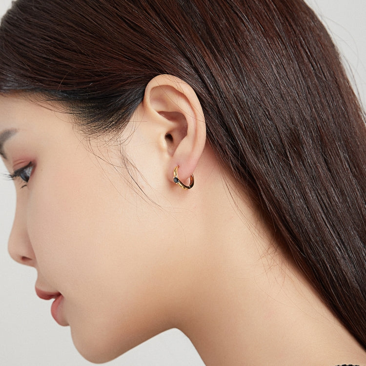 S925 Sterling Silver Silver Fashion Zircon Ear Buckle Women Earrings