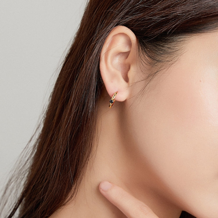 S925 Sterling Silver Silver Fashion Zircon Ear Buckle Women Earrings