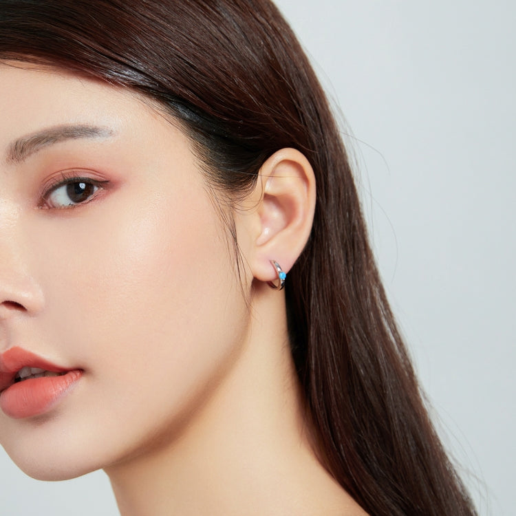 S925 Sterling Silver Silver Fashion Zircon Ear Buckle Women Earrings