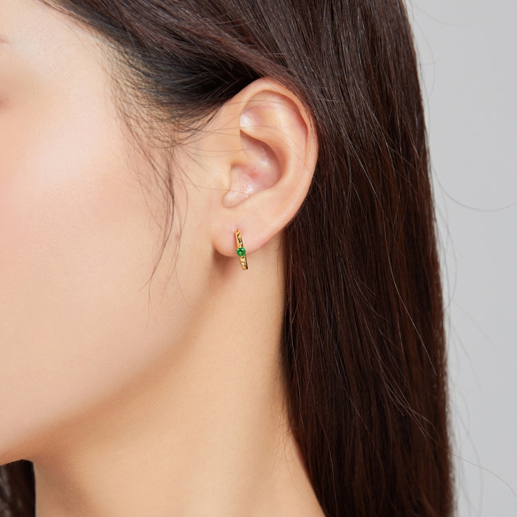 S925 Sterling Silver Silver Fashion Zircon Ear Buckle Women Earrings