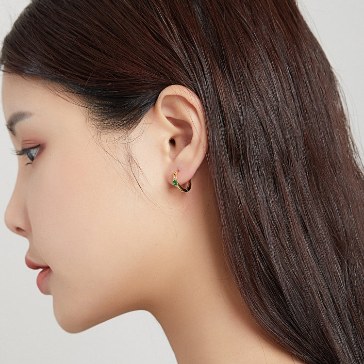S925 Sterling Silver Silver Fashion Zircon Ear Buckle Women Earrings