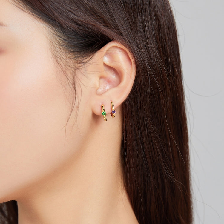 S925 Sterling Silver Silver Fashion Zircon Ear Buckle Women Earrings