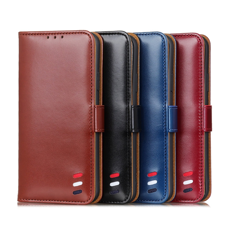 For Xiaomi Redmi Note 9 5G 3-Color Pearl Texture Magnetic Buckle Horizontal Flip PU Leather Case with Card Slots & Wallet & Holder