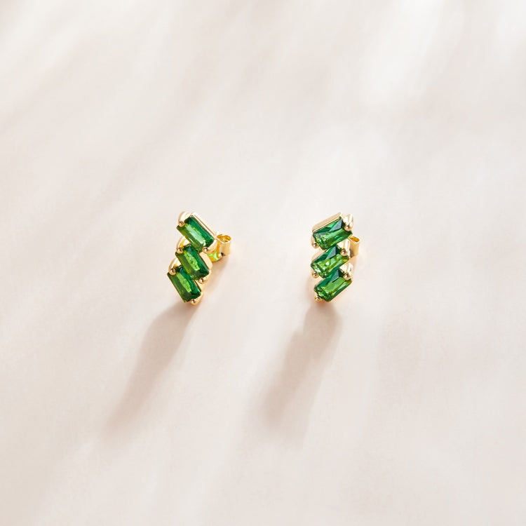 S925 Sterling Silver Silver Shining Cube Zircon Ear Studs Women Earrings