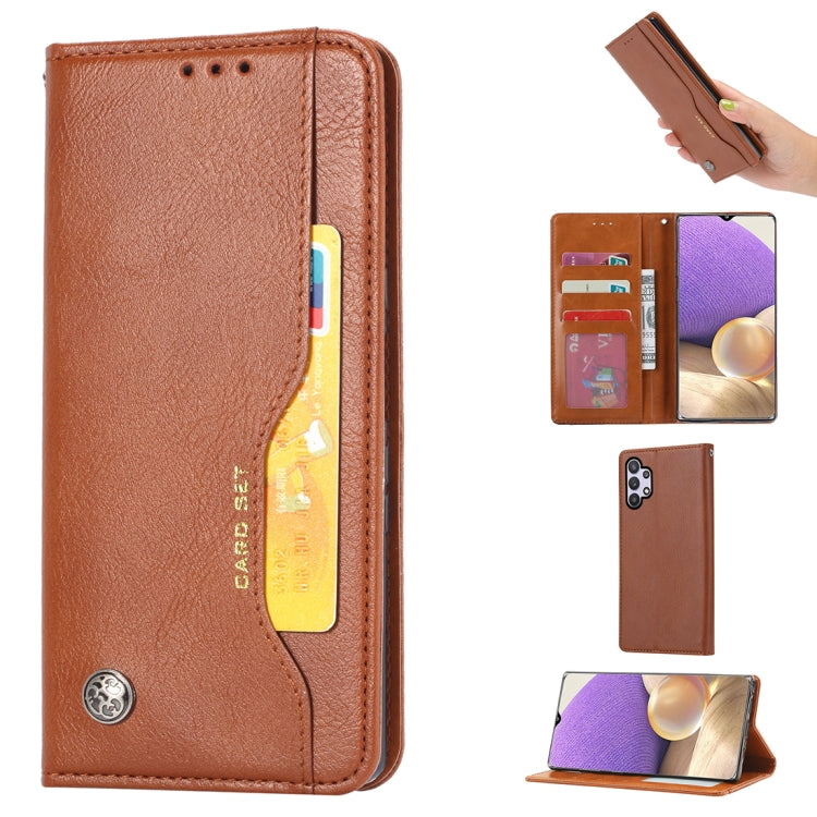 For Samsung Galaxy A32 5G Knead Skin Texture Horizontal Flip Leather Case with Photo Frame & Holder & Card Slots & Wallet