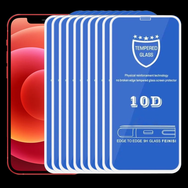 For iPhone 12 mini 25pcs 9H 10D Full Screen Tempered Glass Screen Protector