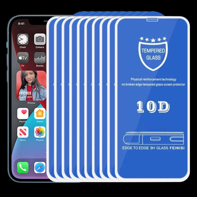 For iPhone 12 Pro Max 25pcs 9H 10D Full Screen Tempered Glass Screen Protector