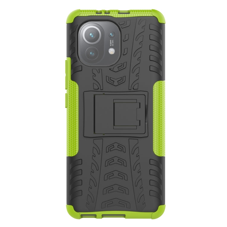 For Xiaomi Mi 11 Tire Texture Shockproof TPU+PC Protective Case with Holder