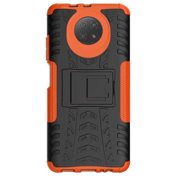 For Xiaomi Redmi Note 9 5G Tire Texture Shockproof TPU+PC Protective Case with Holder