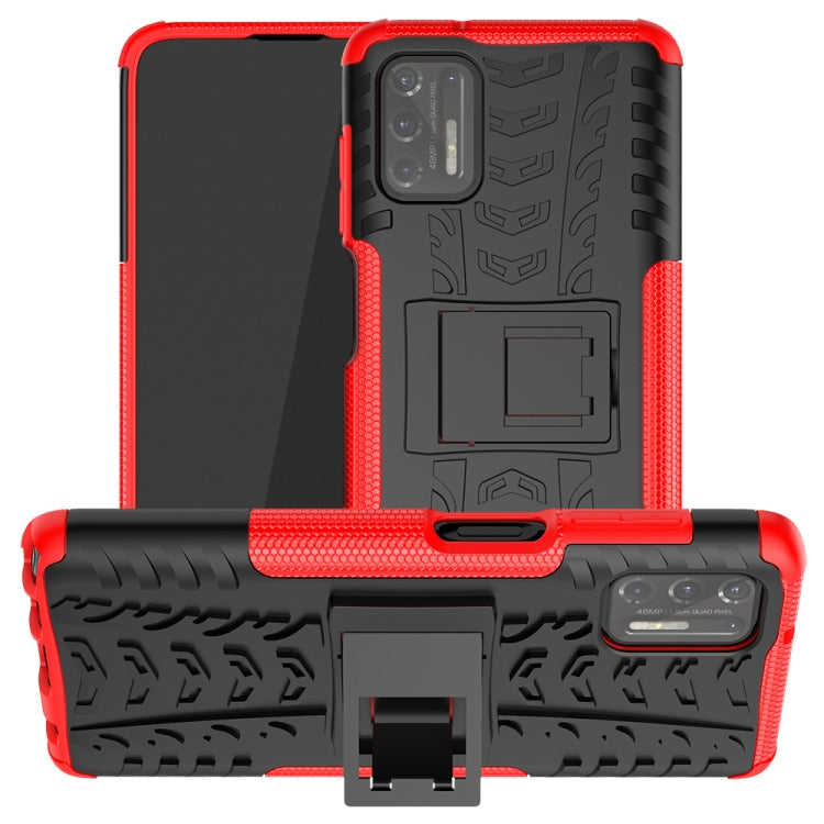 For Motorola Moto G Stylus (2021) Tire Texture Shockproof TPU+PC Protective Case with Holder