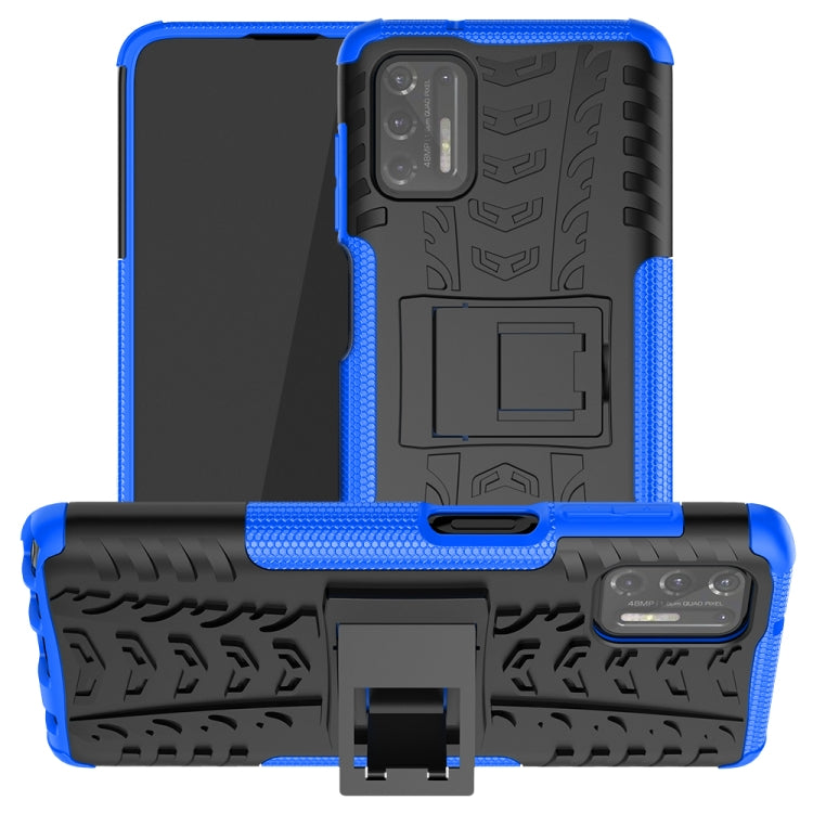 For Motorola Moto G Stylus (2021) Tire Texture Shockproof TPU+PC Protective Case with Holder