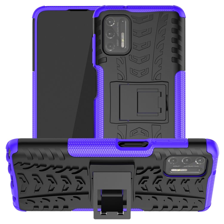 For Motorola Moto G Stylus (2021) Tire Texture Shockproof TPU+PC Protective Case with Holder