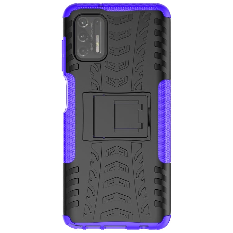 For Motorola Moto G Stylus (2021) Tire Texture Shockproof TPU+PC Protective Case with Holder