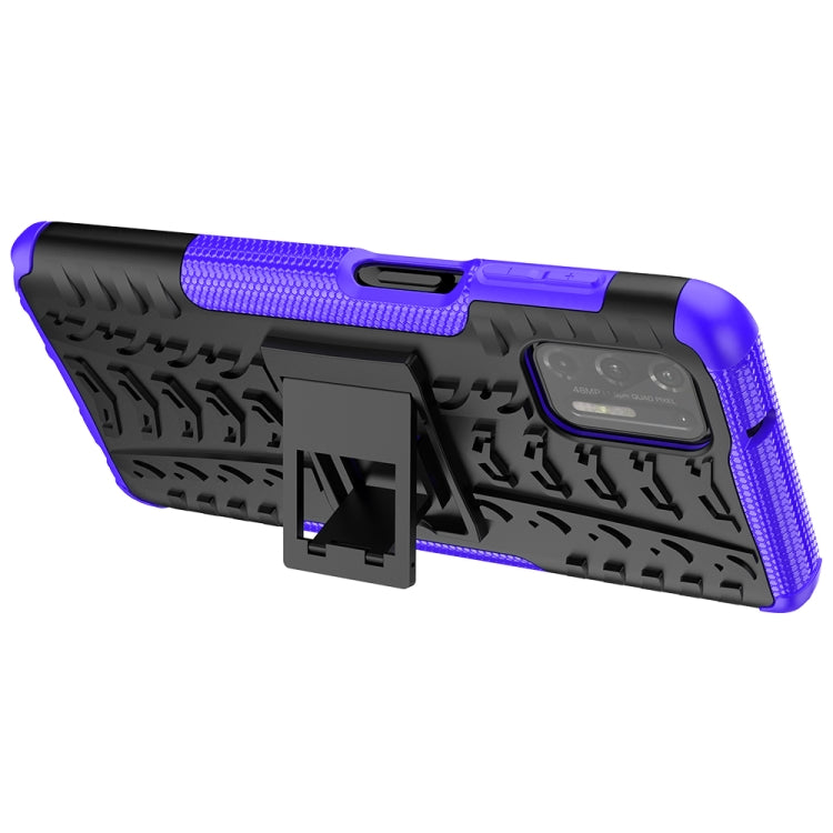 For Motorola Moto G Stylus (2021) Tire Texture Shockproof TPU+PC Protective Case with Holder