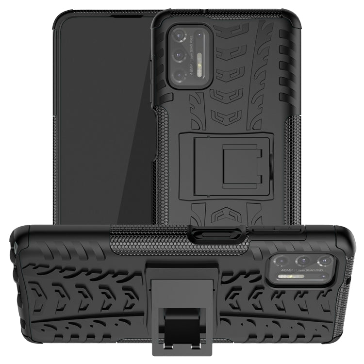 For Motorola Moto G Stylus (2021) Tire Texture Shockproof TPU+PC Protective Case with Holder