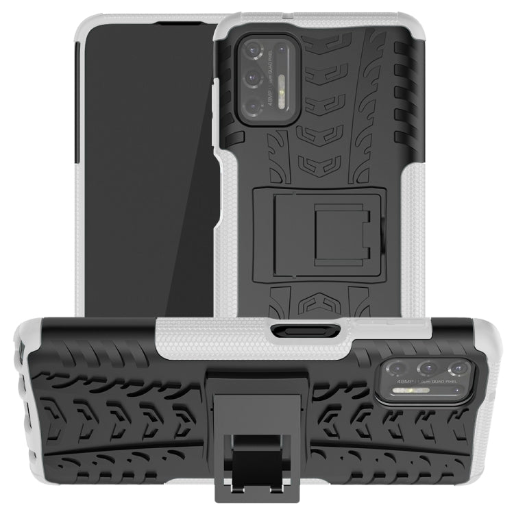 For Motorola Moto G Stylus (2021) Tire Texture Shockproof TPU+PC Protective Case with Holder