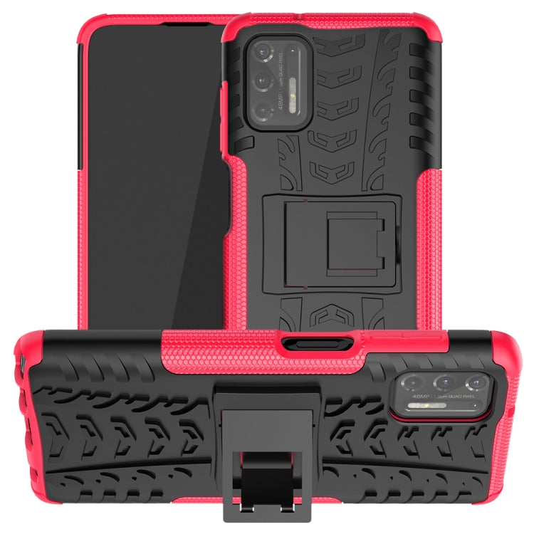 For Motorola Moto G Stylus (2021) Tire Texture Shockproof TPU+PC Protective Case with Holder