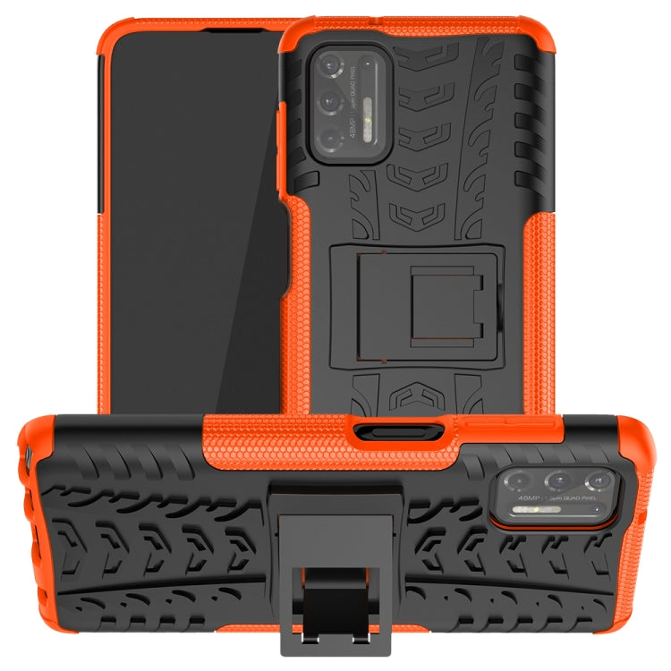 For Motorola Moto G Stylus (2021) Tire Texture Shockproof TPU+PC Protective Case with Holder