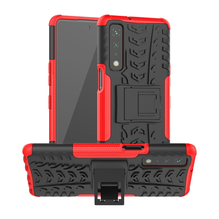 For LG Stylo 7 5G Tire Texture Shockproof TPU+PC Protective Case with Holder