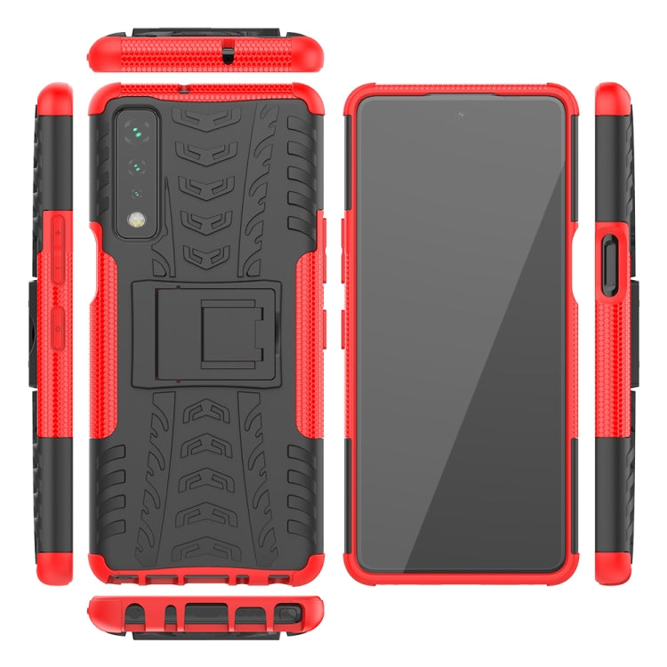 For LG Stylo 7 5G Tire Texture Shockproof TPU+PC Protective Case with Holder