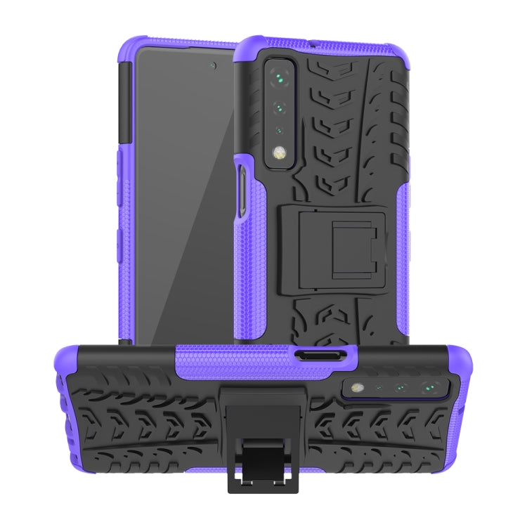 For LG Stylo 7 5G Tire Texture Shockproof TPU+PC Protective Case with Holder
