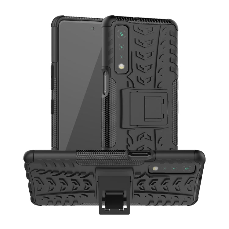 For LG Stylo 7 5G Tire Texture Shockproof TPU+PC Protective Case with Holder